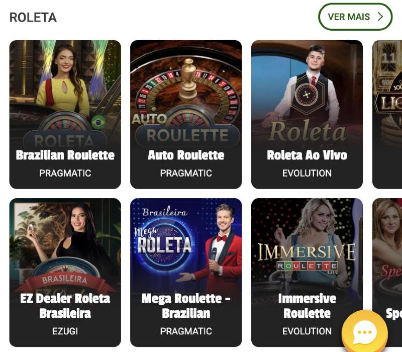 Cassino ao vivo da Brazino777: seção Roleta com Brazilian Roulette e Auto Roulette da Pragmatic, Roleta Ao Vivo da Evolution, EZ Dealer Roleta Brasileira da Ezugi, Mega Roulette Brazilian e Immersive Roulette